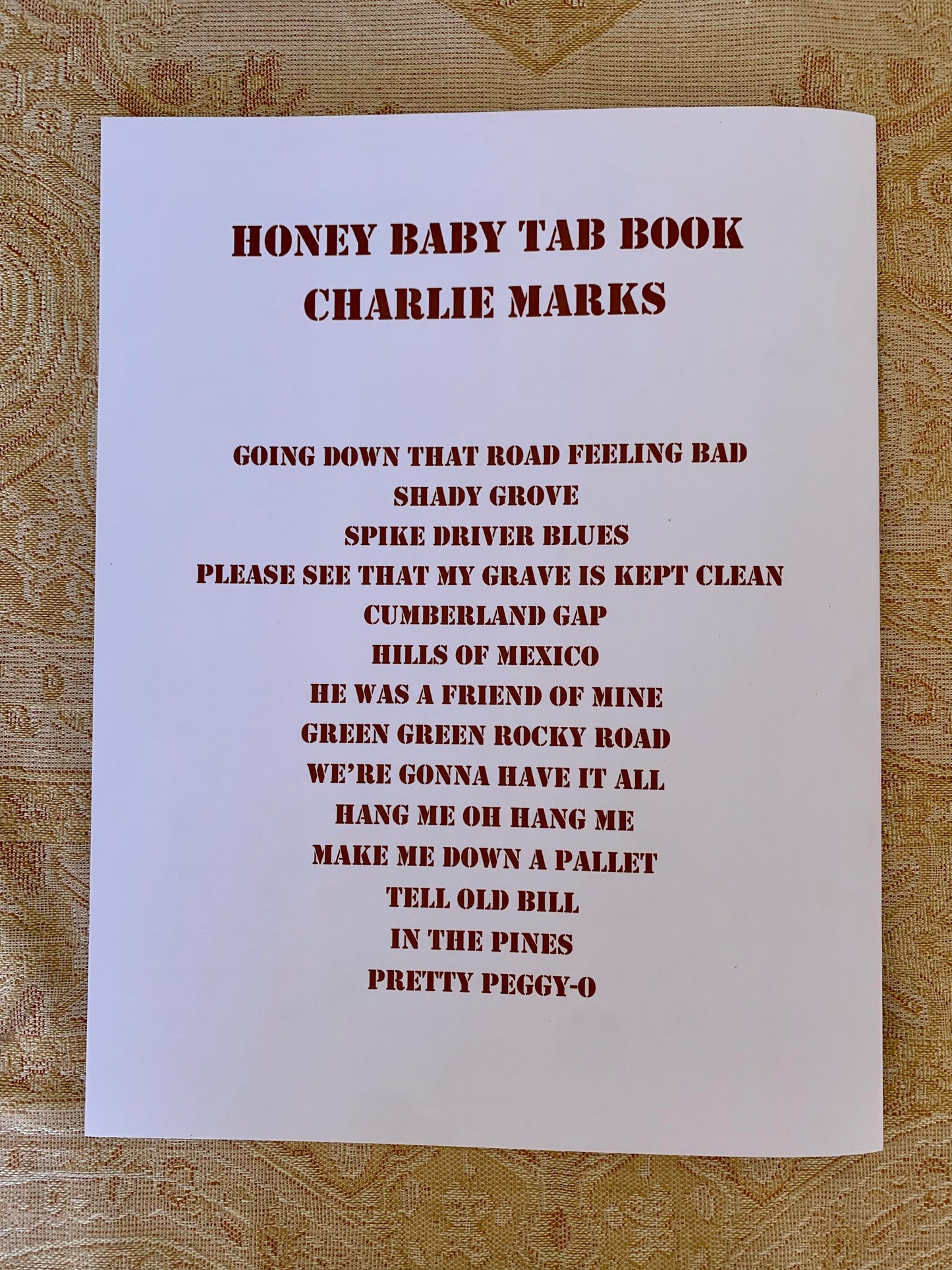 Honey Baby Banjo Tab Book